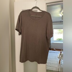 BROWN LULULEMON ALL YOURS COTTON T-SHIRT